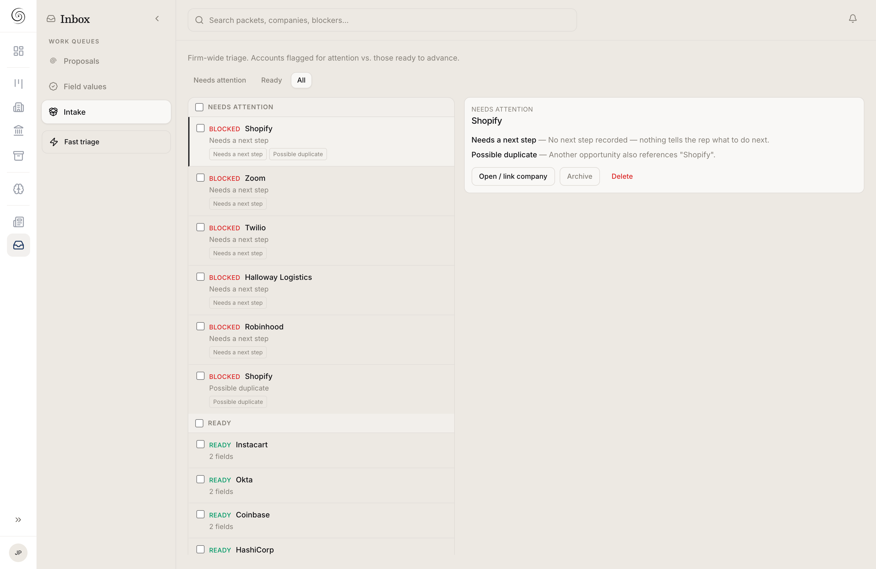 Review queue showing flagged accounts awaiting a decision